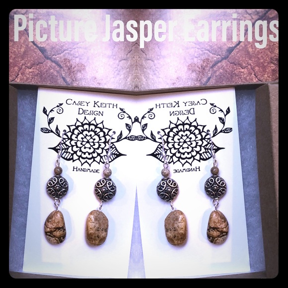Picture Jasper Earrings I